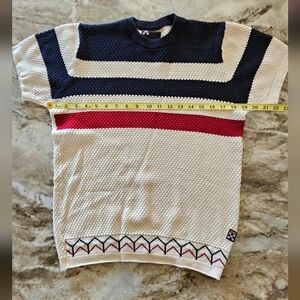 Women's Navy and White Sweater